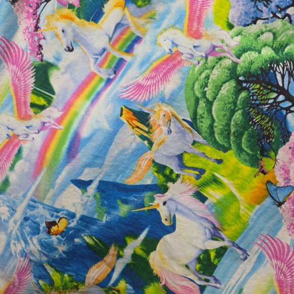 Retrolicious Mystical Unicorn Rainbow Sun Dress Pegasus Horse Mini Plus Size 1X - Picture 5 of 9